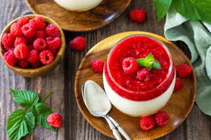 Raspberry Panna Cotta the Art Classic Italian Dessert