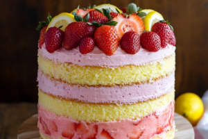 Triple-Layer Strawberry Lemonade Cake