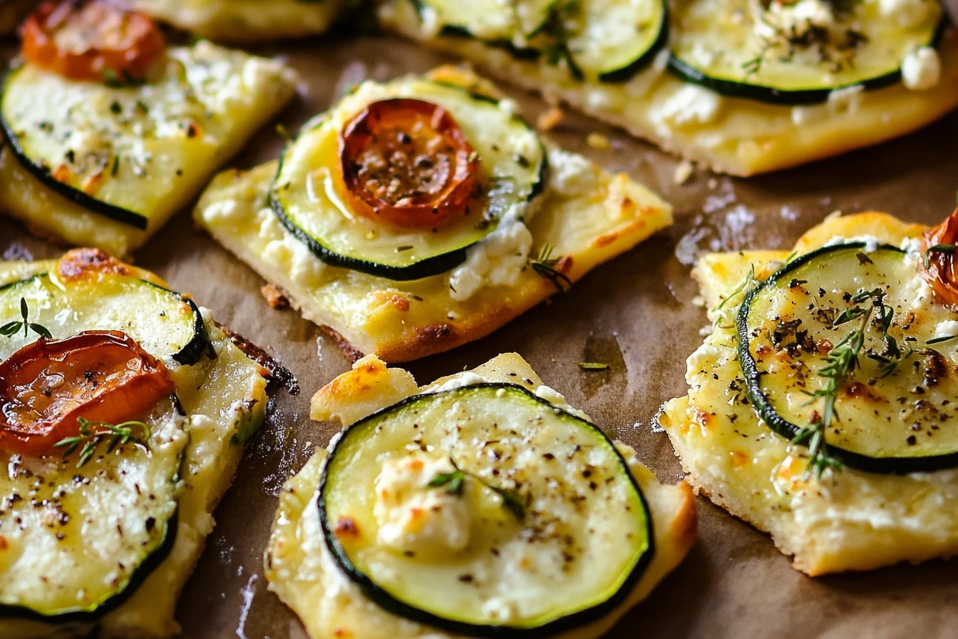 Crispy Zucchini & Herbed Ricotta Flatbread
